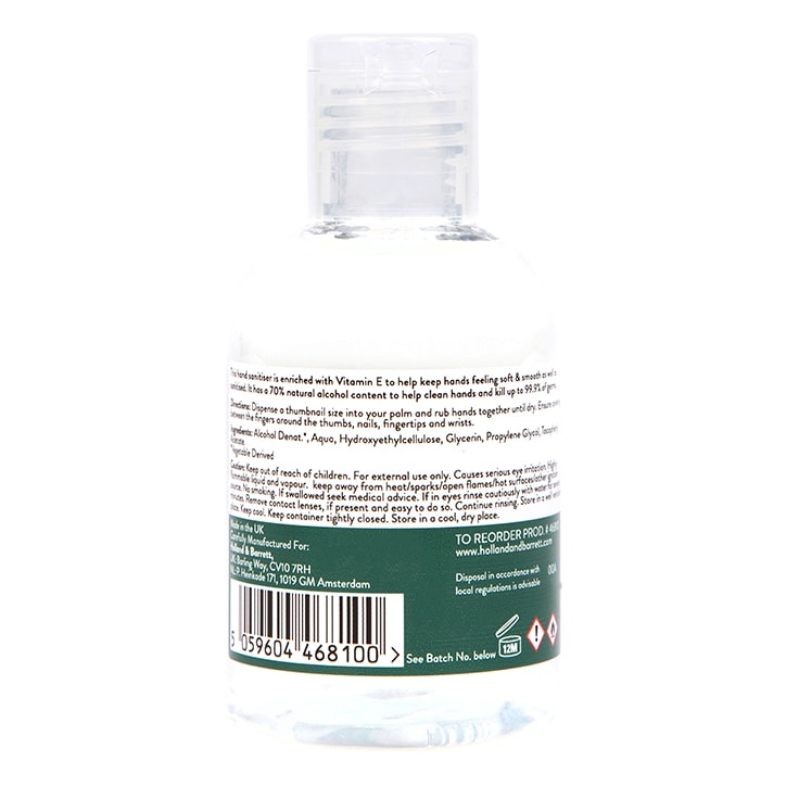 Holland & Barrett Antibacterial Hand Sanitiser 100ml Natural Hand & Nail Care Holland&Barrett   