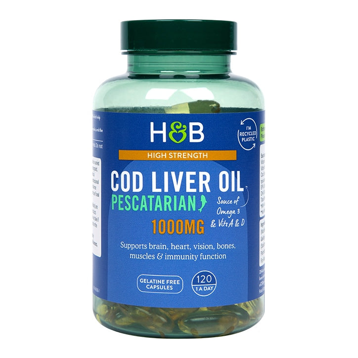 Holland & Barrett Cod Liver Oil 1000mg 120 Capsules GOODS Holland&Barrett   