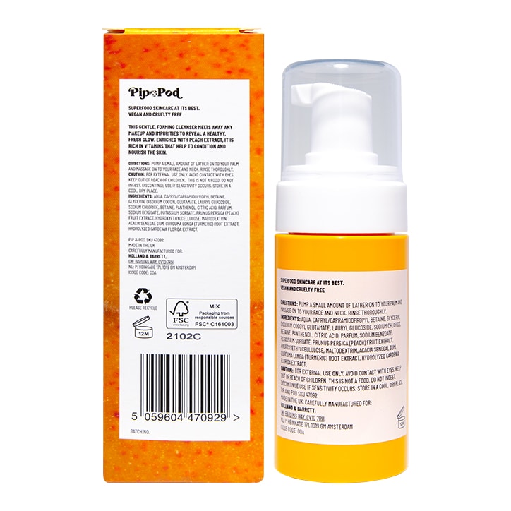 Pip & Pod Peach Foaming Cleanser 100ml