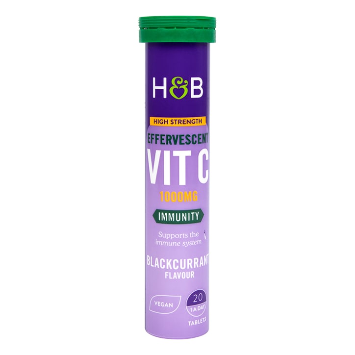 Holland & Barrett Vitamin C Blackcurrant 1000mg 20 Effervescent Tablets Vitamin C Holland&Barrett   