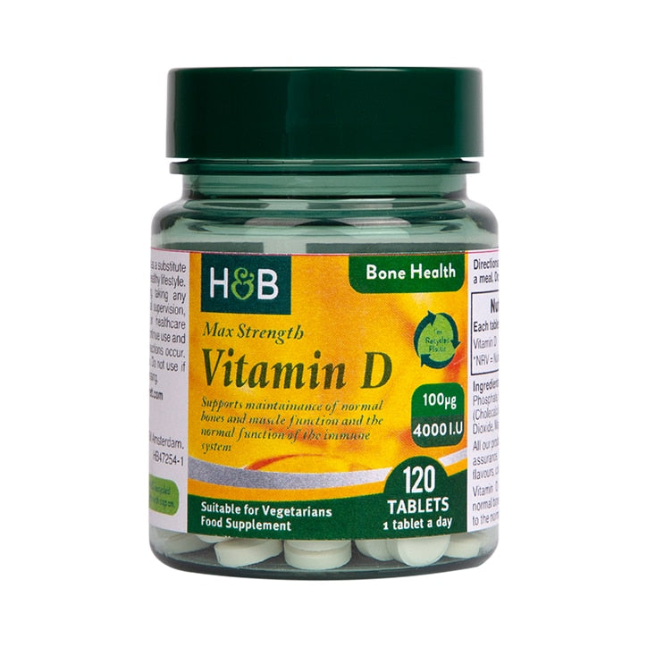 Holland & Barrett Vitamin D 4000 I.U. 100ug 120 Tablets