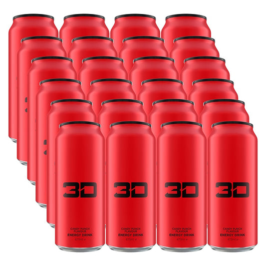 3D Energy Red Candy Punch Box 24 x 473ml Energy Drinks Holland&Barrett   