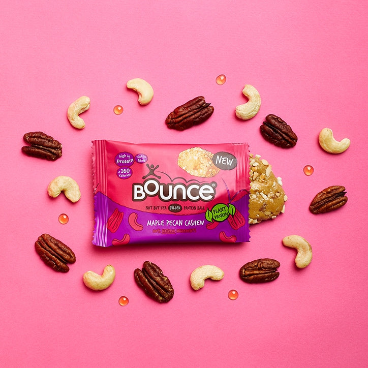 Bounce Cashew Butter Filled Maple and Pecan Plant Protein Ball 12 x 35g GOODS Holland&Barrett   