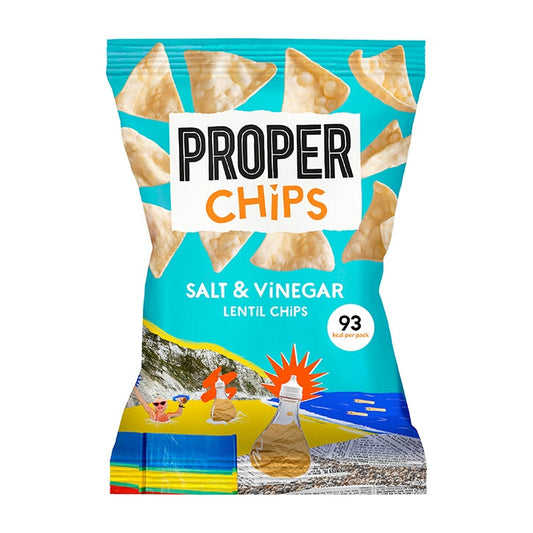 Properchips Salt & Vinegar Lentil Chips 20g Crisps & Chips Holland&Barrett   