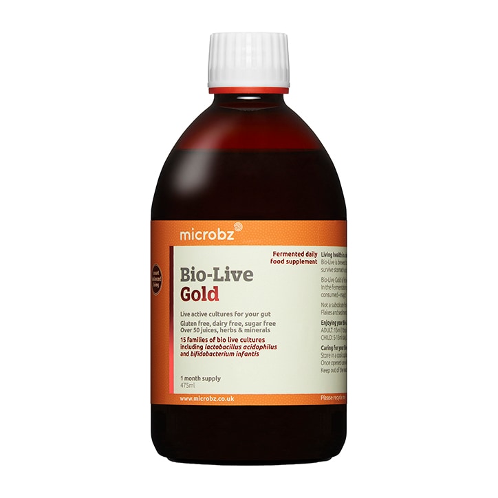 Microbz Bio-Live Gold 475ml Formula Acidophilus & Friendly Bacteria Holland&Barrett   