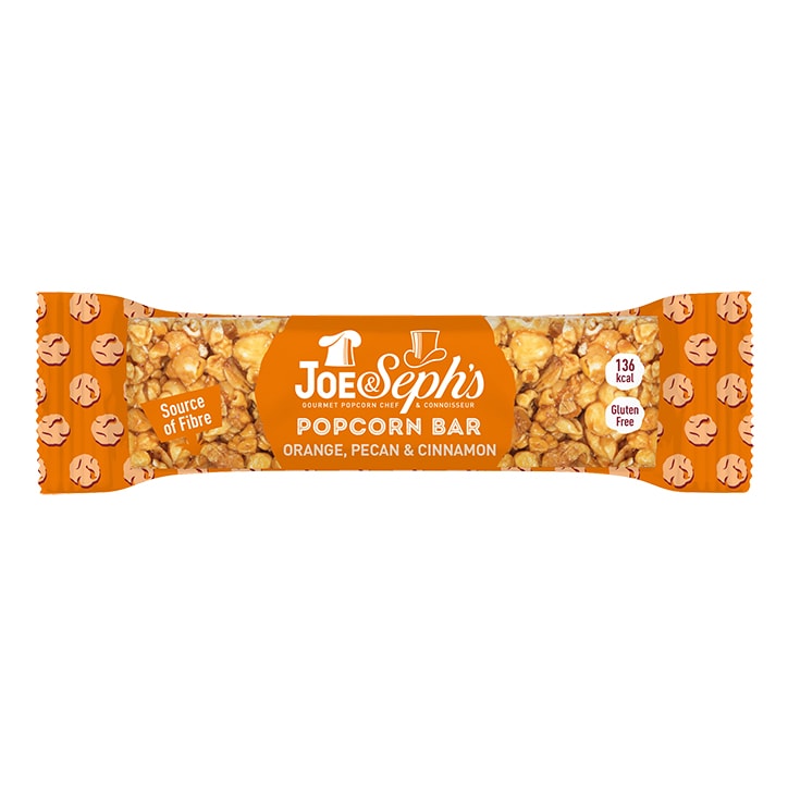 Joe & Sephs Popcorn Bar with Orange, Pecan & Cinnamon 27g