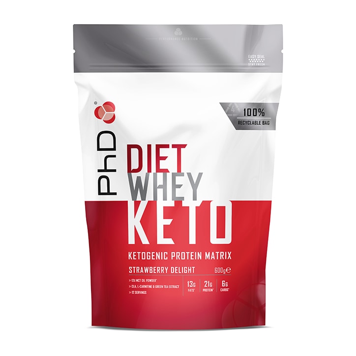 PhD Nutrition Diet Whey Keto Strawberry Delight 600g GOODS Holland&Barrett   