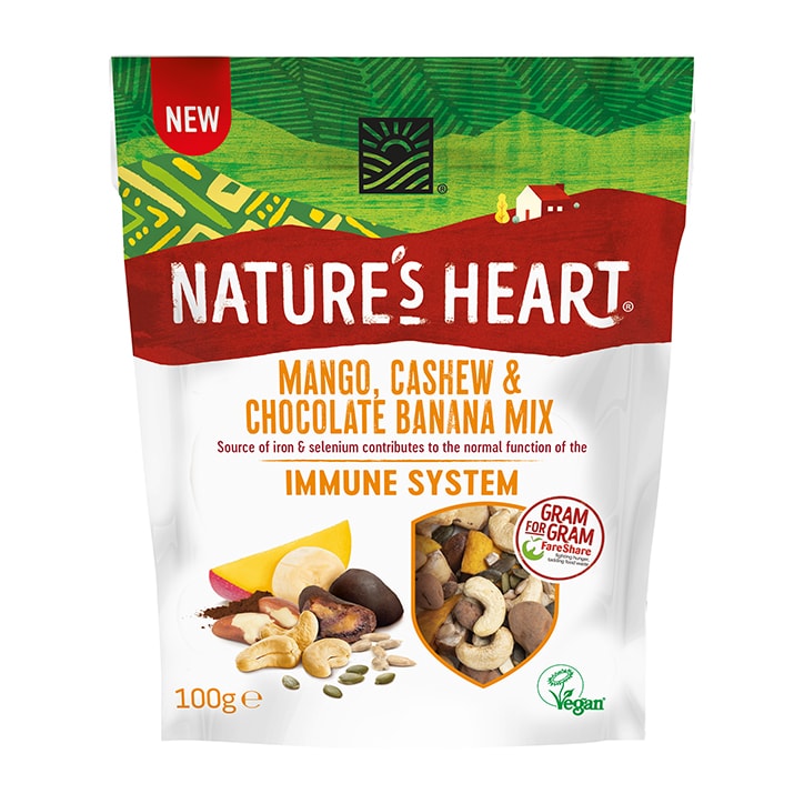 Nature's Heart Mango, Cashew & Chocolate Banana Immune System Mix 100g GOODS Holland&Barrett   