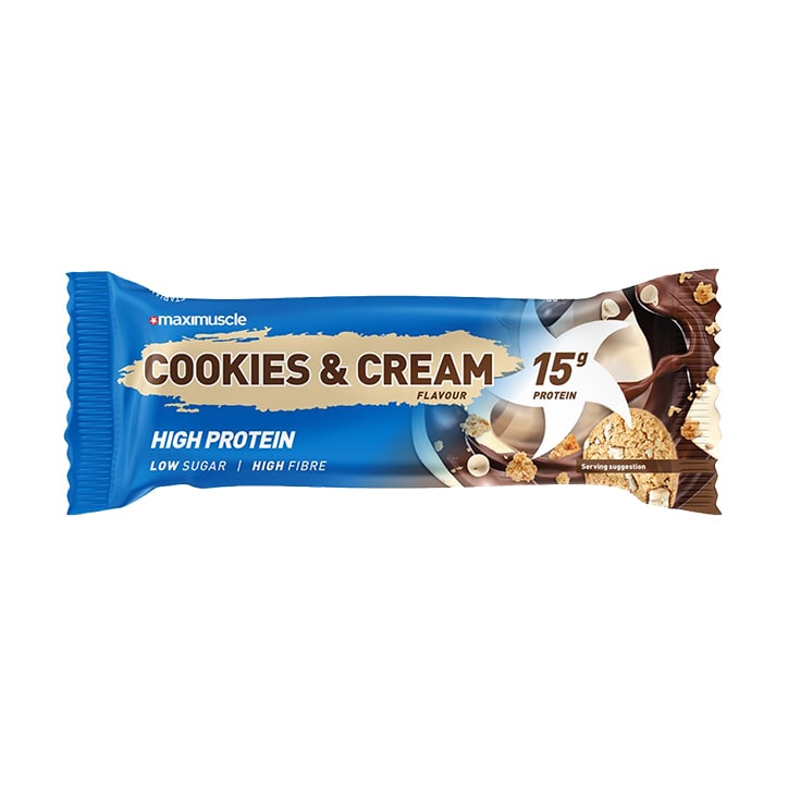 MaxiMuscle Protein Bar Cookies & Cream 45g Protein Bars Holland&Barrett   