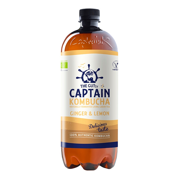 The GUTsy Captain Kombucha Ginger Lemon Kombucha 1 Litre GOODS Holland&Barrett   