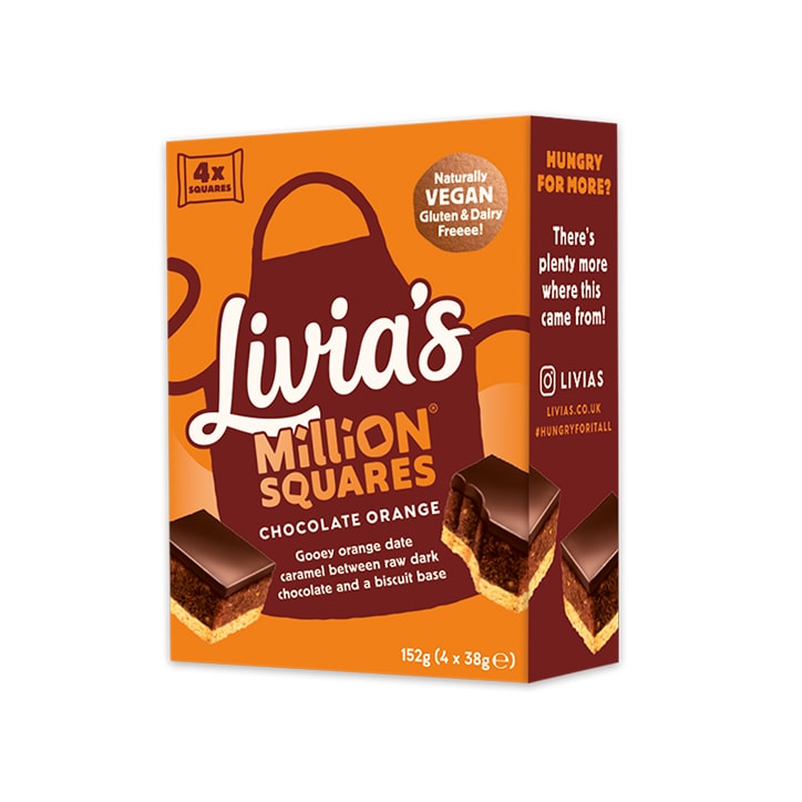 Livia's Chocolate Orange Million Squares Multipack 4 x 38g Cakes Holland&Barrett   