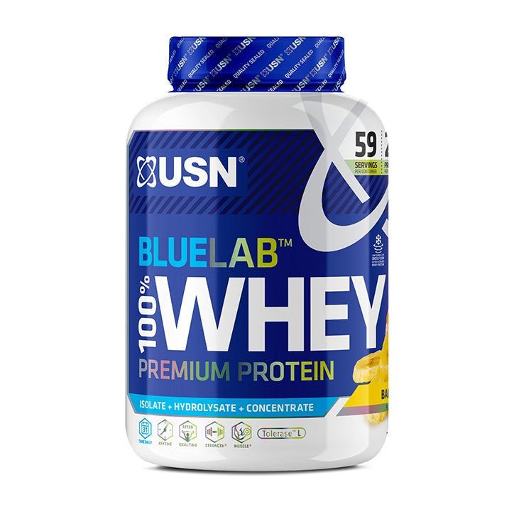 USN Blue Lab Whey Premium Protein Powder Banana 2kg GOODS Holland&Barrett   