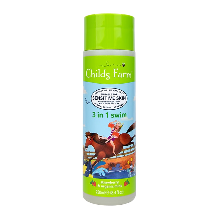 Childs Farm Strawberry & Organic Mint 3 in 1 Swim Shampoo, Conditioner & Body Wash 250ml