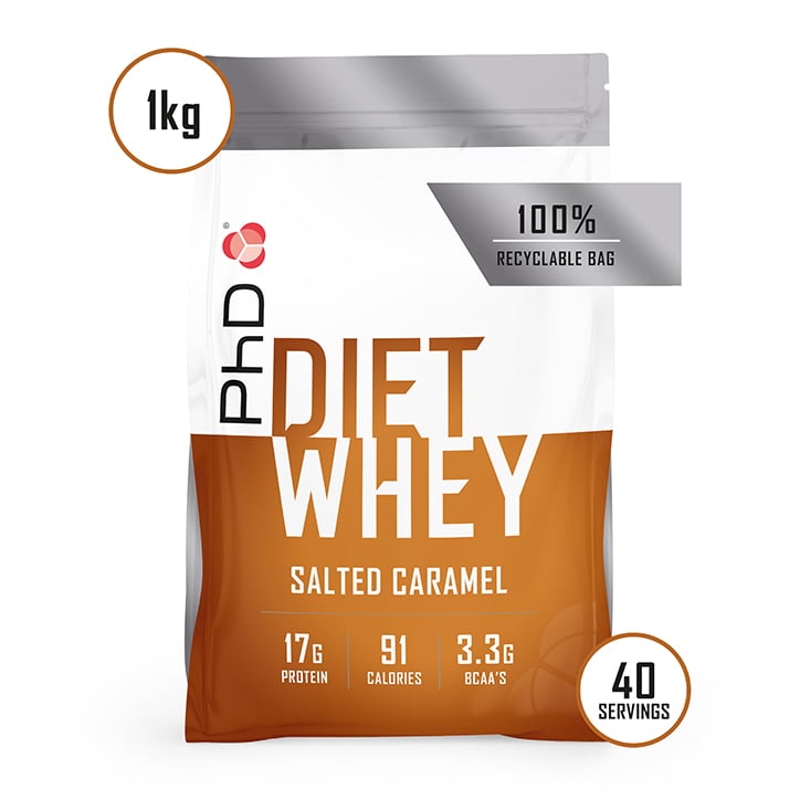 PhD Nutrition Diet Whey Protein Powder Salted Caramel 1000g GOODS Holland&Barrett   