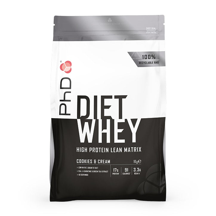 PhD Diet Whey Powder Cookies & Cream 1000g GOODS Holland&Barrett   