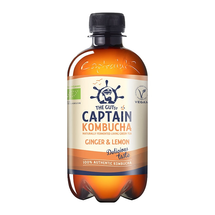 The GUTsy Captain Kombucha Ginger & Lemon Bio-Organic Drink 400ml Drinks Holland&Barrett   