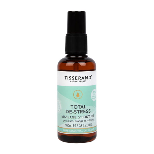 Tisserand Total De-Stress Massage & Body Oil 100ml Bath Soak & Oil Holland&Barrett   