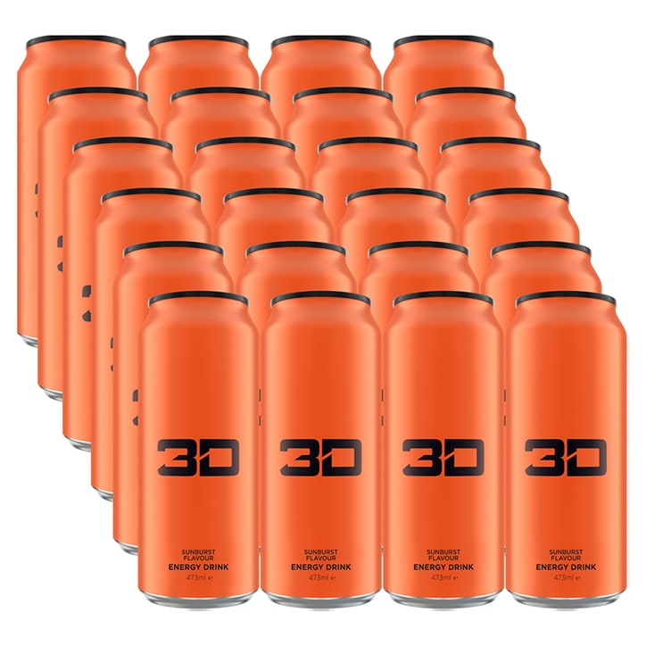 3D Energy Orange Sunburst Box 24 x 473ml - McGrocer