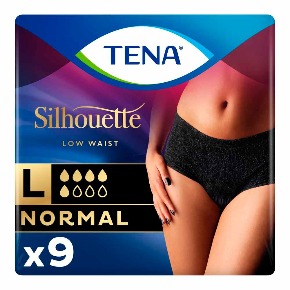 TENA Lady Silhouette Normal Black Incontinence Pants Large - 9 pack