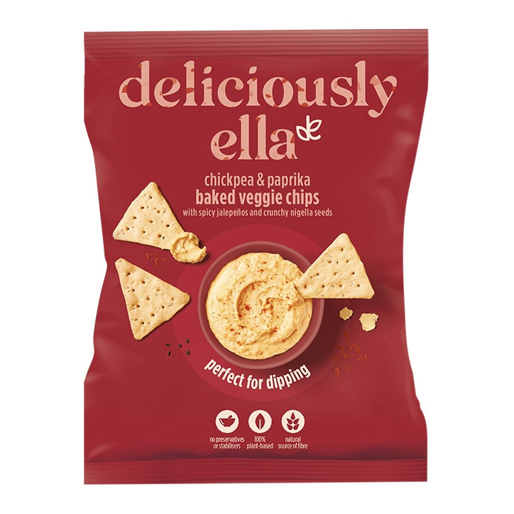 Deliciously Ella Chickpea & Paprika Baked Veggie Chips 100g Crackers & Crispbreads Holland&Barrett   