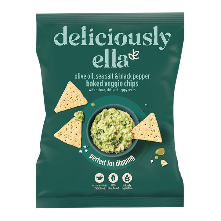 Deliciously Ella Olive, Sea Salt & Black Pepper Baked Veggie Chips 100g GOODS Holland&Barrett   