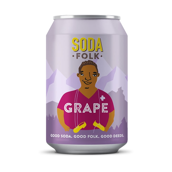 Soda Folk Grape Soda 4 x 330ml Soft Drinks Holland&Barrett   