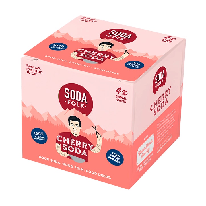 Soda Folk Cherry Soda 4 x 330ml Soft Drinks Holland&Barrett   