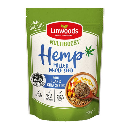 Linwoods Multiboost Organic Milled Hemp Seed with Flax & Chia 200g Breakfast Sprinkles & Toppers Holland&Barrett   