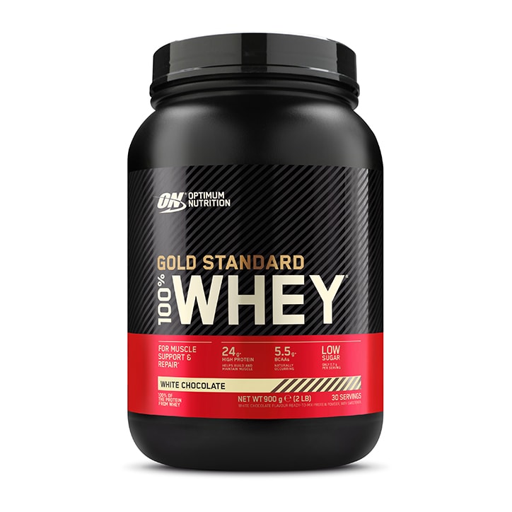 Optimum Nutrition Gold Standard 100% Whey Powder White Chocolate 900g Whey Protein Holland&Barrett   