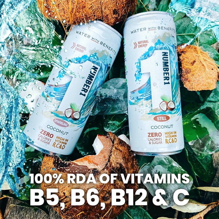 Number1 Vitamin Water Sparkling Coconut 250ml