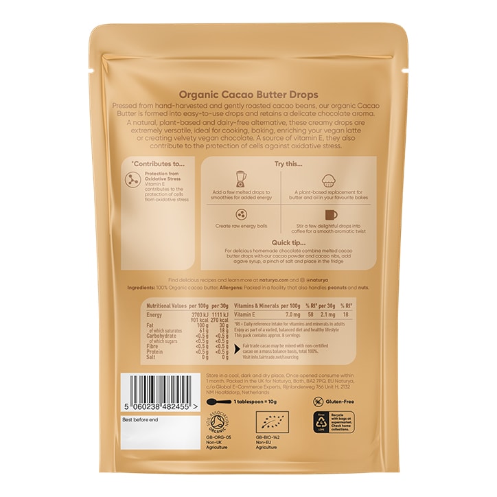 Naturya Organic Cacao Butter Drops 250g