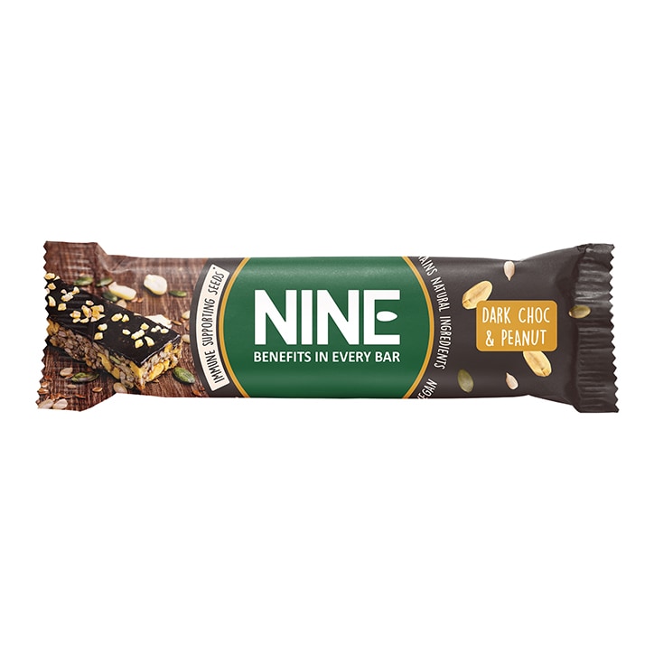 NINE Dark Chocolate & Peanut Bar 40g GOODS Holland&Barrett   