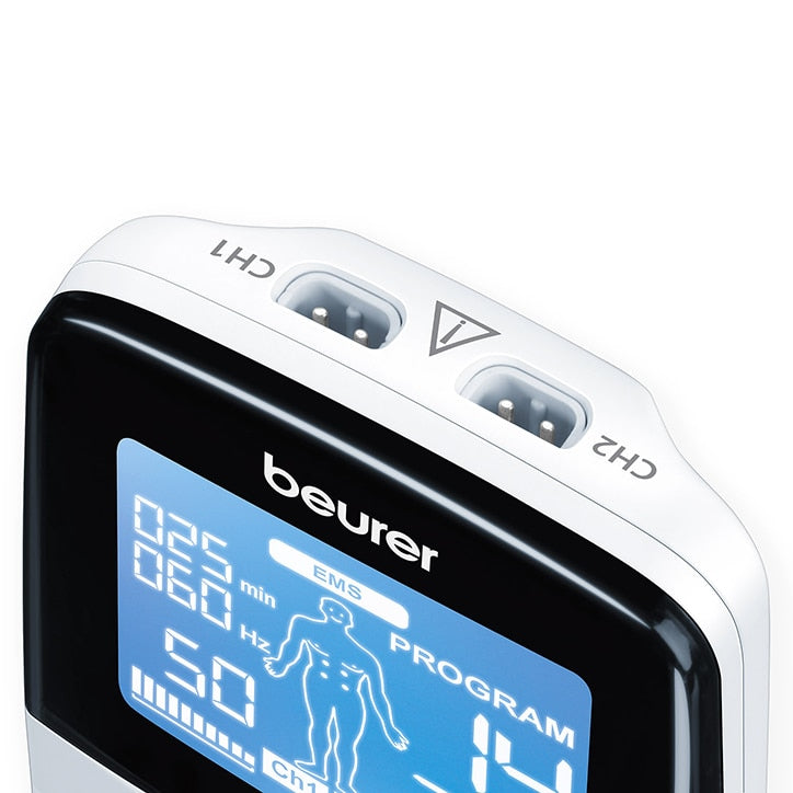 G.A Physio & Medical supplies - BEURER EM49 TENS/EMS The EMS/TENS has 64  pre-programmed applications. It also has 6 customisable programs that allow  you to adjust the frequency, pulse width and on/off