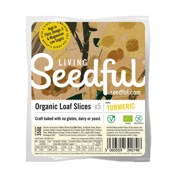 Seedful Organic Gluten Free Turmeric Loaf Slices 350g