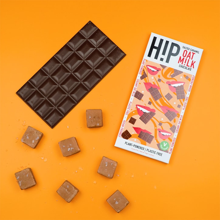 HiP Chocolate Salted Caramel Oat Milk Chocolate 70g GOODS Holland&Barrett   