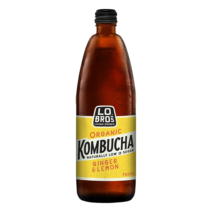 Lo Bros Organic Kombucha Ginger & Lemon 750ml