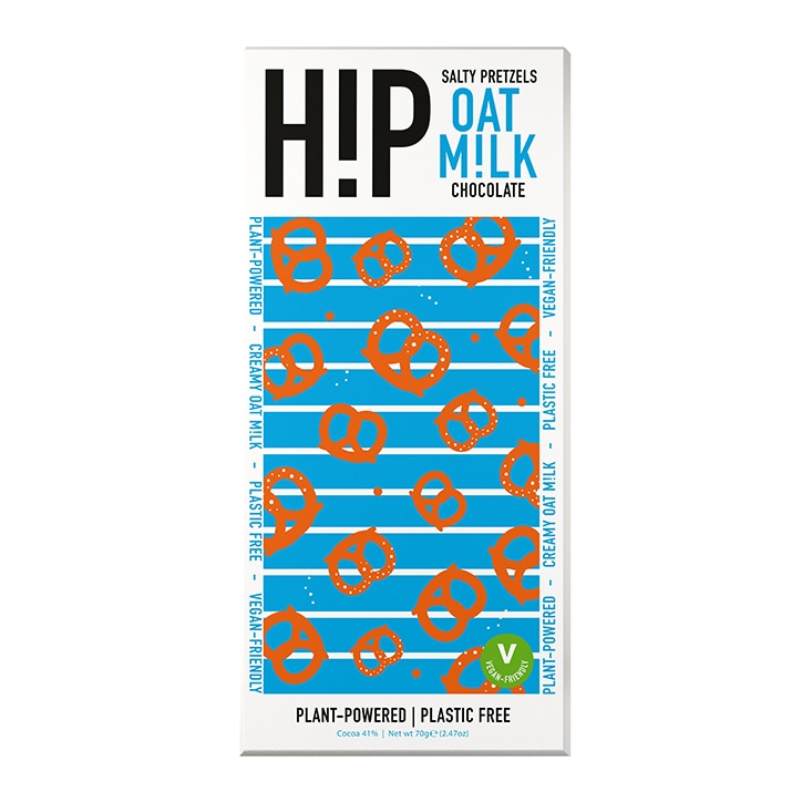 HiP Chocolate Salty Pretzels Oat Milk Chocolate 70g GOODS Holland&Barrett   