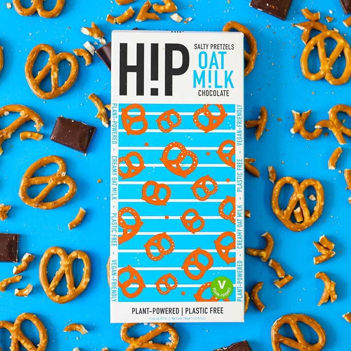 HiP Chocolate Salty Pretzels Oat Milk Chocolate 70g GOODS Holland&Barrett   