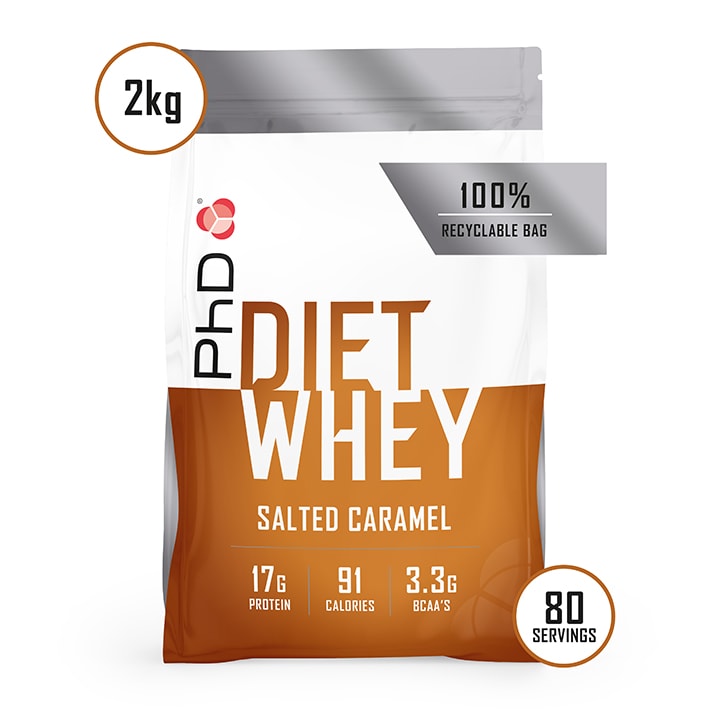 PhD Nutrition Diet Whey Protein Powder Salted Caramel 2000g GOODS Holland&Barrett   