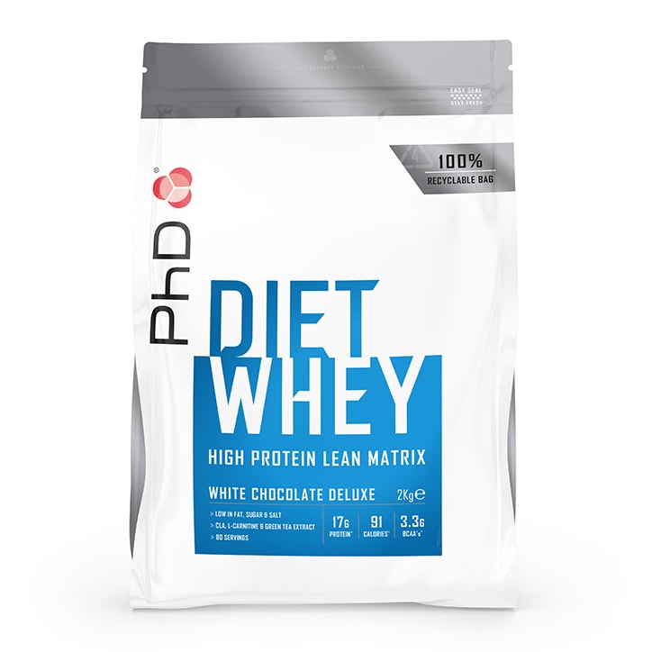 PhD Nutrition Diet Whey Protein Powder White Chocolate 2000g GOODS Holland&Barrett   