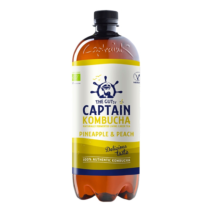 The GUTsy Captain Kombucha Pineapple Peach Kombucha 1 litre GOODS Holland&Barrett Default Title  