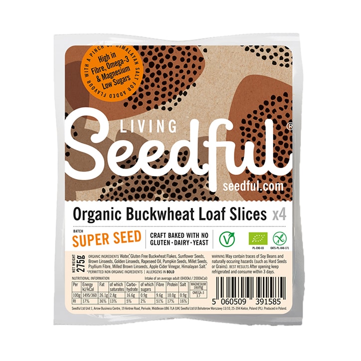 Seedful Organic Gluten Free Buckwheat Loaf Slices 275g