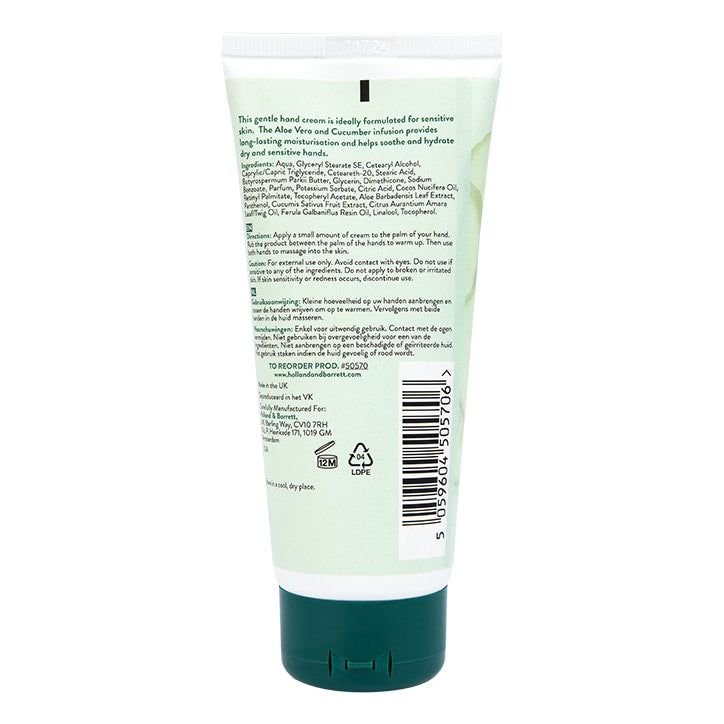 Holland & Barrett Aloe and Cucumber Hand Cream