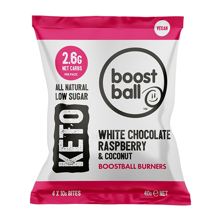 Boostball Keto White Chocolate Raspberry & Coconut 40g GOODS Holland&Barrett   