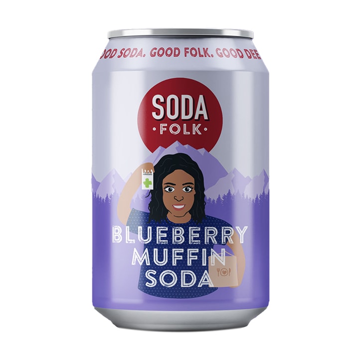 Soda Folk Blueberry Muffin Soda 330ml Soft Drinks Holland&Barrett   