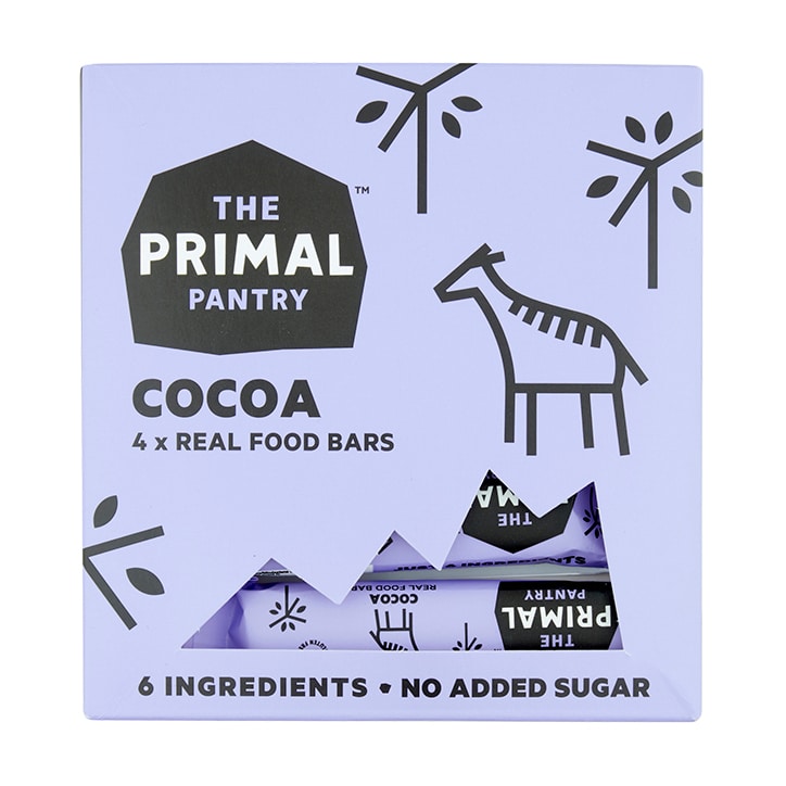 The Primal Pantry Cocoa Brownie Bar Multipack 4 x 30g Snack Bars Holland&Barrett   