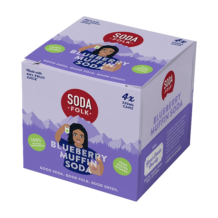 Soda Folk Blueberry Muffin 4 x 330ml GOODS Holland&Barrett   