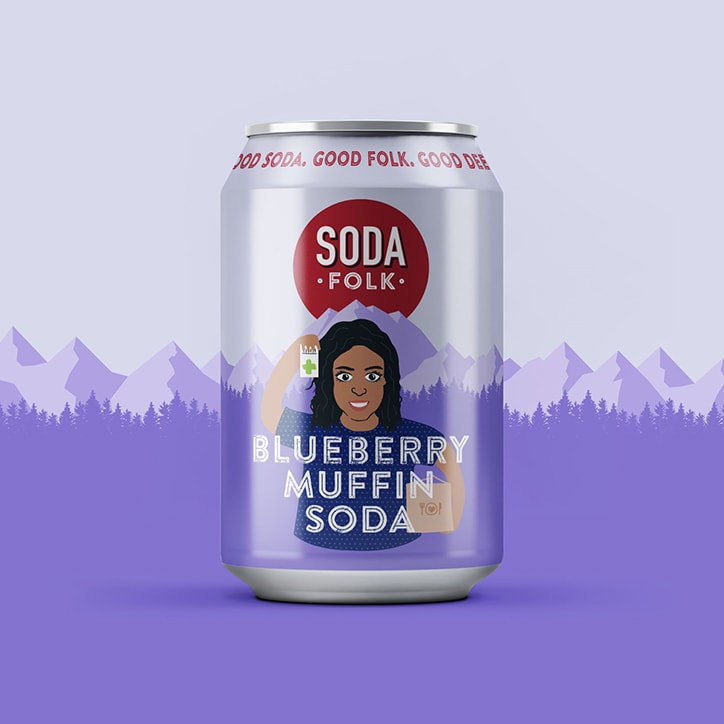 Soda Folk Blueberry Muffin 4 x 330ml