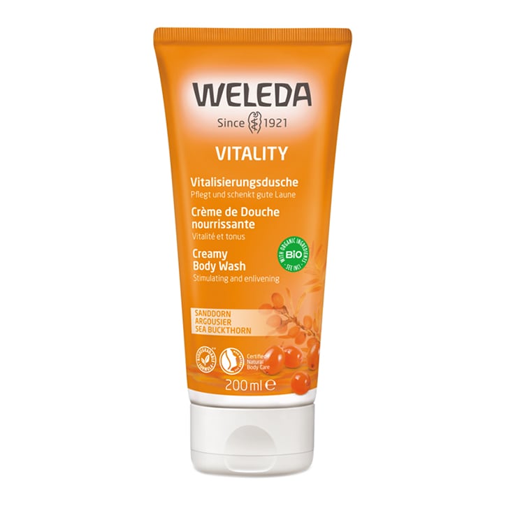 Weleda Sea Buckthorn Vitality Creamy Body Wash 200ml Natural Shower Gel & Body Wash Holland&Barrett   