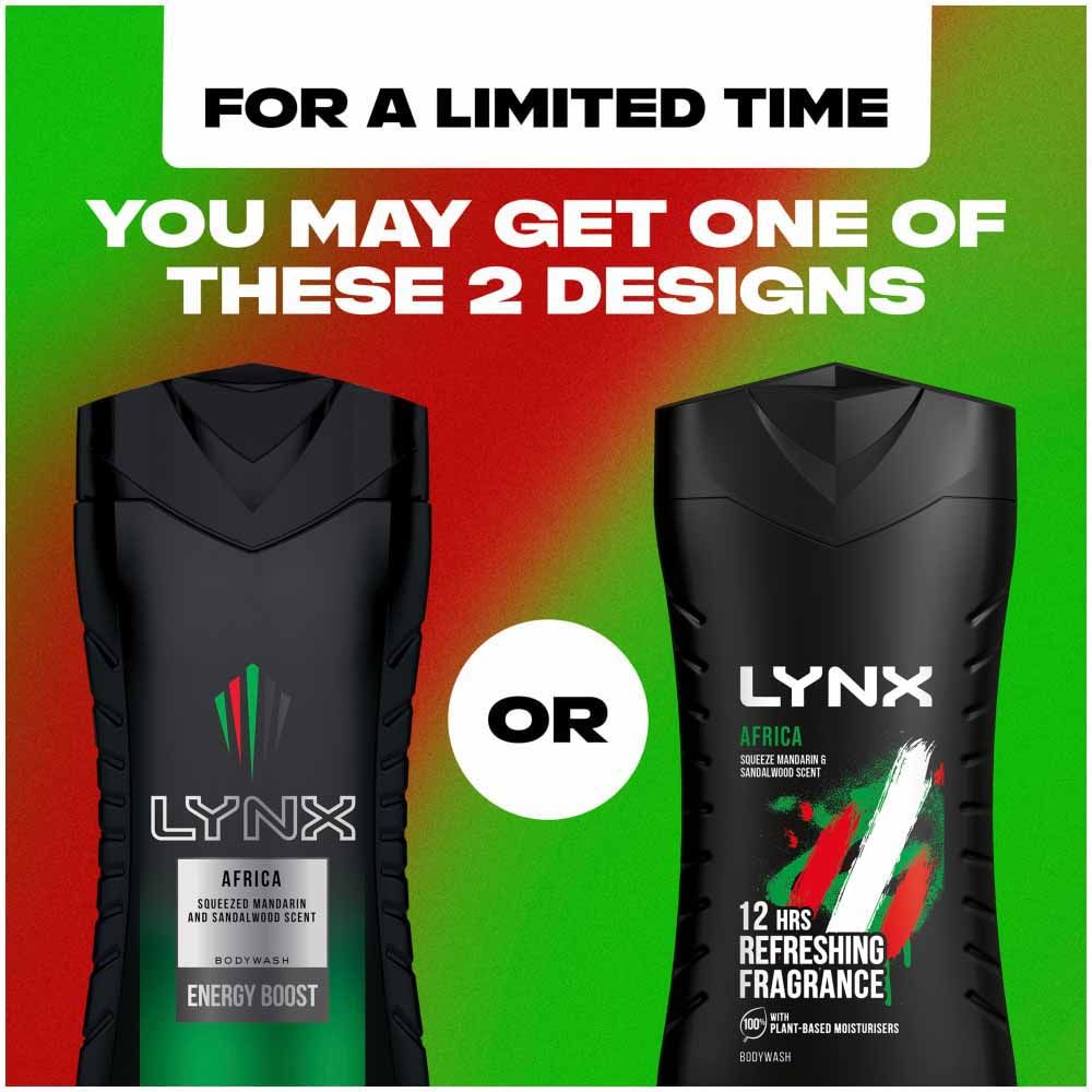 Lynx Africa Shower Gel 225ml Men's Shower Gel and Body Wash Boots   